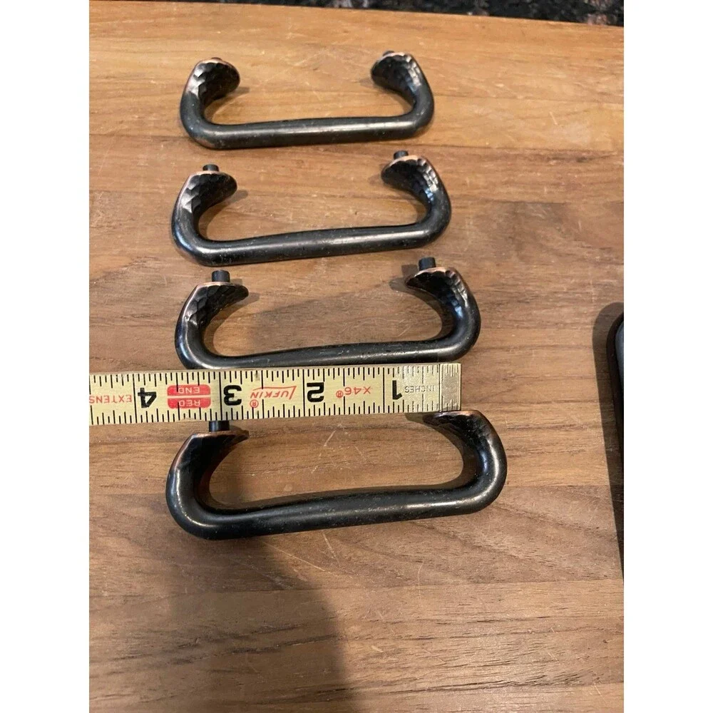 Set of 8 Black bronze with copper detail Colonial Handles